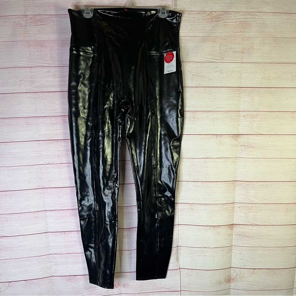 Spanx NWT‎ Black Faux Leather Leggings Size XL
